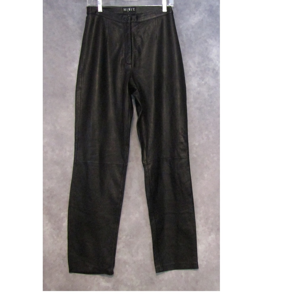 Mixit Genuine Black Leather Pants Size 8